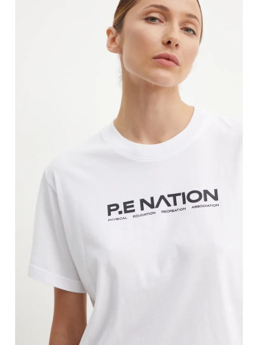 Памучна тениска P.E Nation Aero SS Tee в бяло 243T329