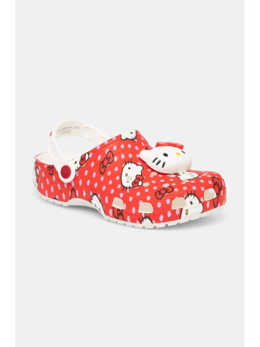 Чехли Crocs Classic Hello Kitty Red Clog в червено 210575