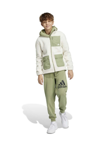 Поларен суичър adidas J SHERPAKT в бежово с изчистен дизайн IV9511