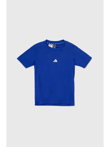 Детска тениска adidas J D4T TEE в синьо с принт IR6462