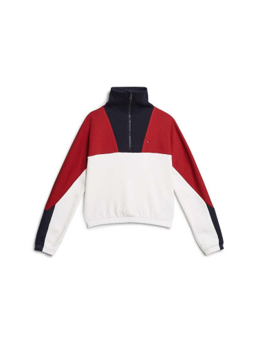 Детски суичър Tommy Hilfiger в червено с десен KG0KG08040