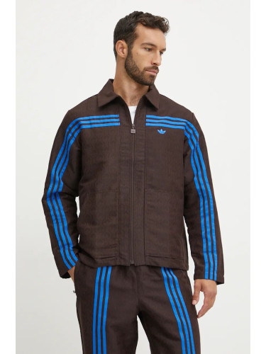 Яке adidas Originals Club Jacket в кафяво преходен модел JN5958