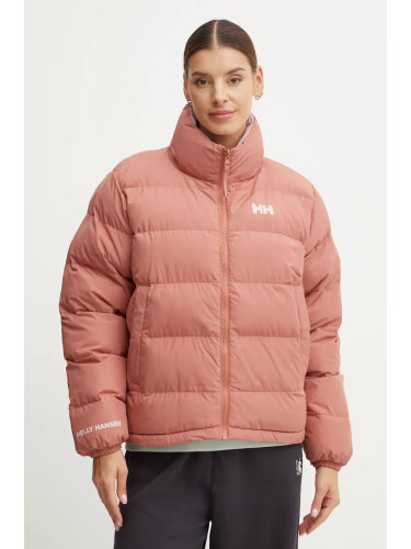 Яке с две лица Helly Hansen в розово зимен модел с уголемена кройка