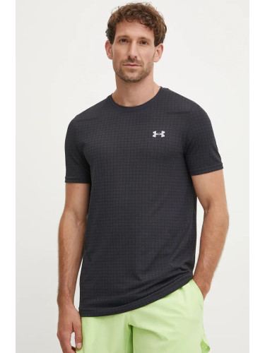 Тениска за трениране Under Armour Vanish Seamless Grid в черно с десен 1376921