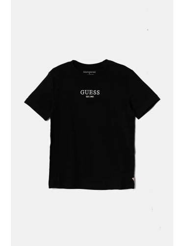 Детска тениска Guess в черно с апликация L4BI07 J1314