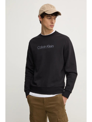 Памучен суичър Calvin Klein в черно с апликация K10K113573