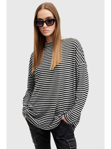 Блуза AllSaints RITA STRIPE TEE в бяло с десен W003JY