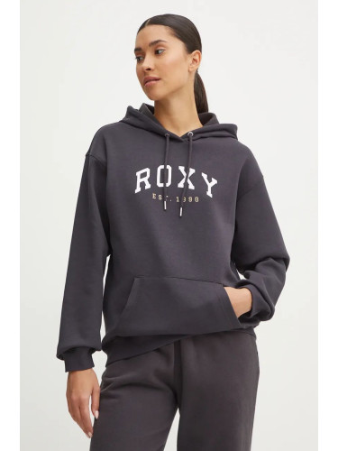 Суичър Roxy Surf Stoked в сиво с качулка с принт ERJFT04899