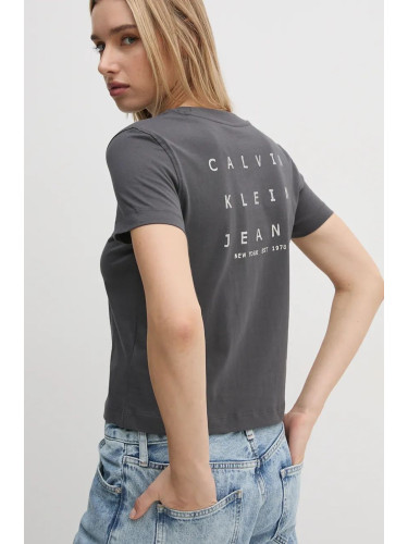 Тениска Calvin Klein Jeans в сиво J20J225391