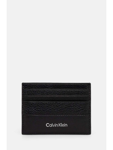 Кожен калъф за карти Calvin Klein в черно K50K512315