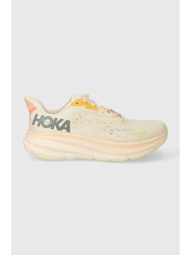 Обувки за бягане Hoka One Clifton 9 в бежово