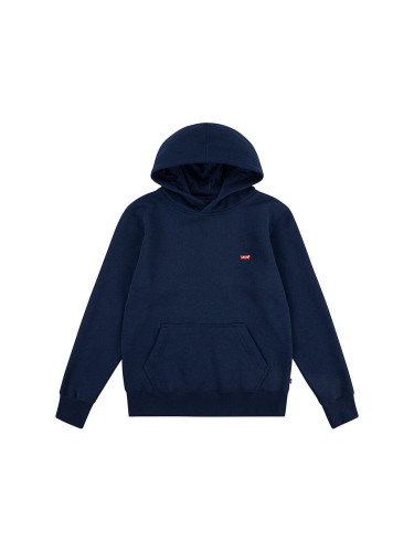 Детски суичър Levi's MINI BATWING HOODIE в тъмносиньо с качулка с изчистен дизайн 8EL452