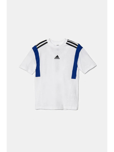 Детска памучна тениска adidas B T CB в бяло с апликация JE0316