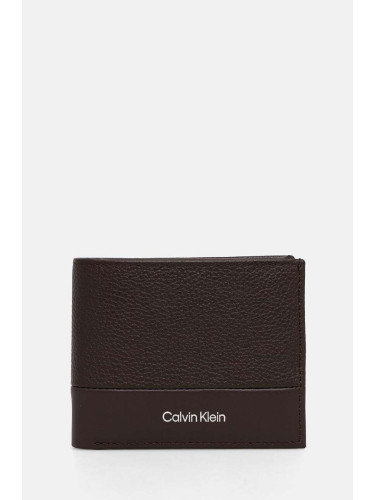 Кожен портфейл Calvin Klein мъжки в кафяво K50K512269