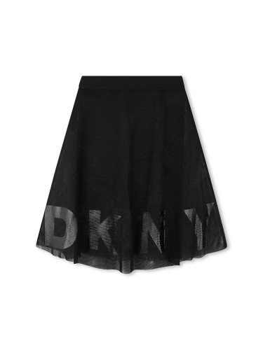 Детска пола Dkny в черно среднодълга разкроена D60215