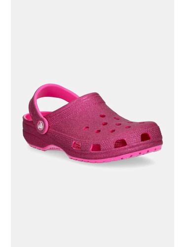 Чехли Crocs Classic Glitter Clog в розово 205942