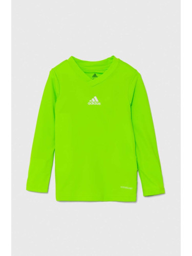 Детска блуза с дълги ръкави adidas Performance TEAM BASE TEE Y в зелено с принт GN7513