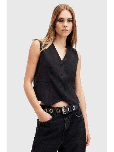 Елек AllSaints AVERIE TEN WAISTCOAT в черно с едно копче W028QC