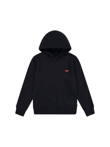 Детски суичър Levi's MINI BATWING HOODIE в черно с качулка с изчистен дизайн 8EL452