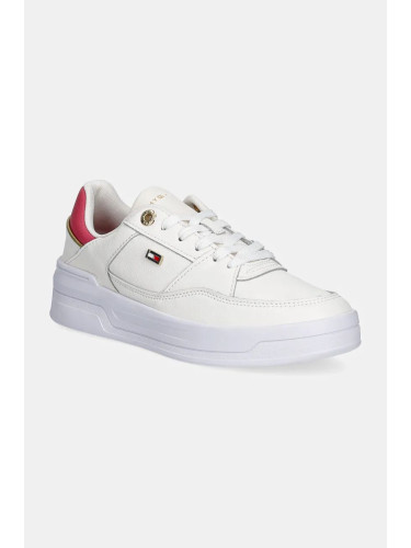 Кожени маратонки Tommy Hilfiger ESSENTIAL BASKET SNEAKER в бежово FW0FW08261