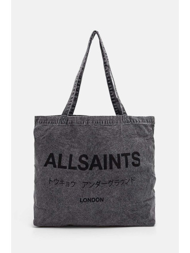 Памучна чанта AllSaints в черно M170XB