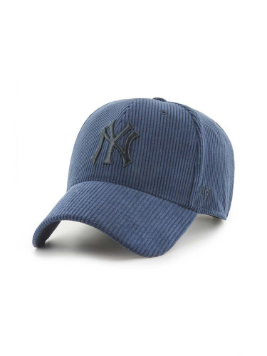 Джинсова шапка с козирка 47 brand MLB New York Yankees в тъмносиньо с апликация B-THCKM17EWS-NYA