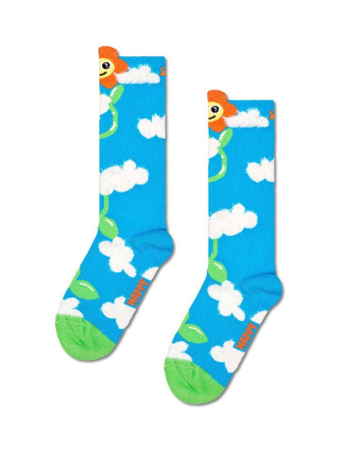 Детски чорапи Happy Socks Kids Growing Flower Knee High Sock в синьо P001434