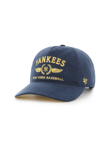 Джинсова шапка с козирка 47 brand MLB New York Yankees в тъмносиньо с апликация B-SKYLC17EWP-NY