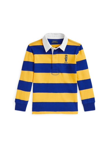 Детска блуза с дълги ръкави Polo Ralph Lauren в жълто с десен 322952586002