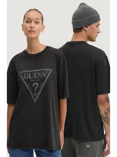 Памучна тениска Guess Originals в черно с принт M4BI13 K8FQ4