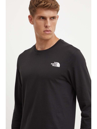 Блуза с дълги ръкави The North Face L/S Easy Tee в черно с принт NF0A8A6FJK31