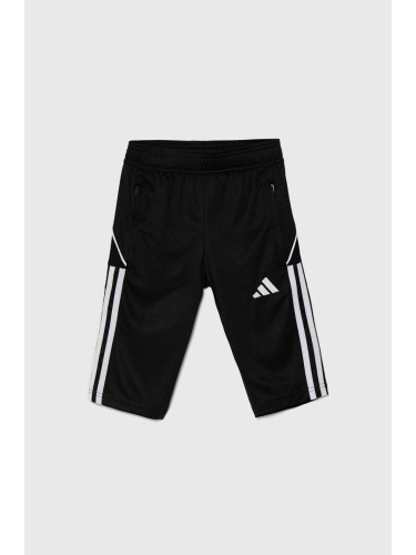 Детски къси панталони adidas Performance TIRO23L 3/4PNTY в черно с апликация с регулируема талия HS3552