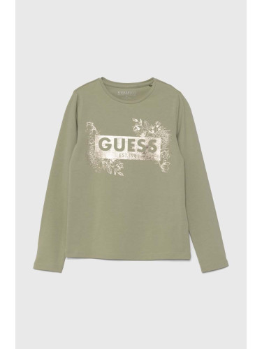 Детска блуза с дълги ръкави Guess в зелено J4YI22 K6YW4