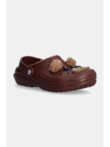 Детски чехли Crocs CLASSIC LINED IAM BROWN BEAR CLOG в кафяво 210399