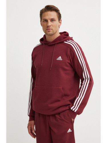 Суичър adidas Essentials в бордо с качулка с апликация JG5949