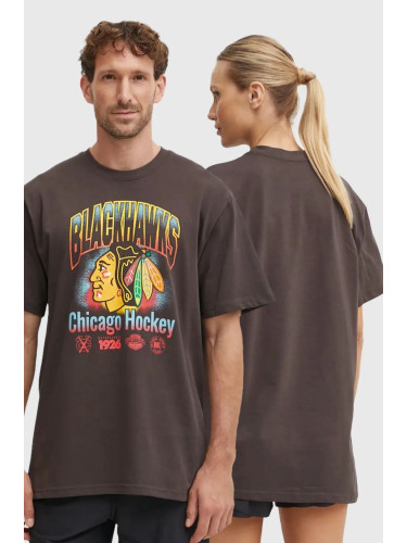 Памучна тениска 47 brand NHL Chicago Blackhawks в сиво с принт HH004TMYIHQ620699C9