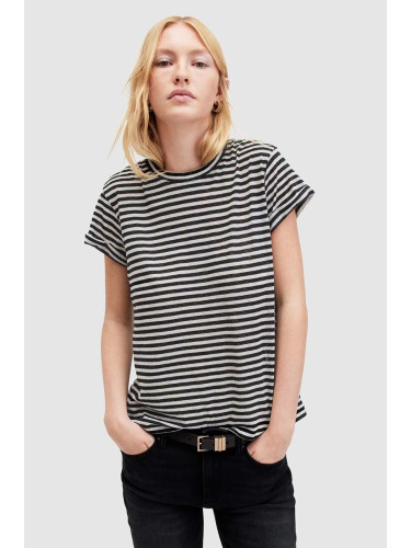 Тениска AllSaints ANNA STRIPE TEE в бяло WM228Z