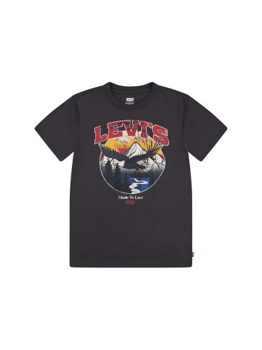 Детска тениска Levi's SOAR LIKE AN EAGLE TEE в черно с принт 9EL390