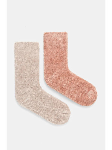 Чорапи Juicy Couture FELICIA COSY SOCK (2 чифта) в бежово JCAXS224715