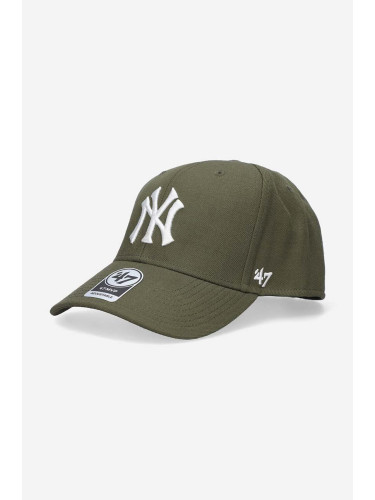 Шапка с козирка 47 brand MLB New York Yankees в зелено с апликация B-MVPSP17WBP-SWL