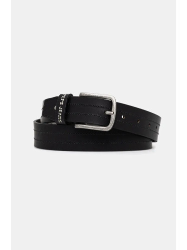 Кожен колан Pepe Jeans ELMER BELT мъжки в черно PM021029