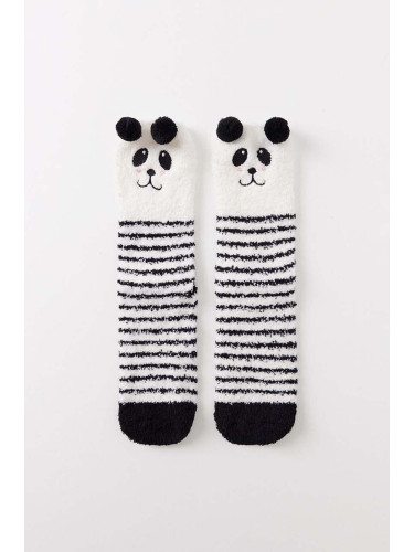 Чорапи women'secret SO FLUFFY PANDA SINGLE в бяло 3618695