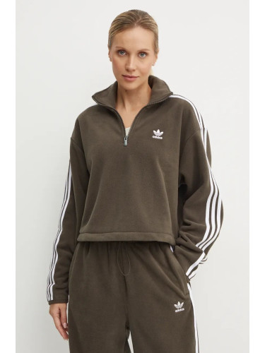 Суичър adidas Originals Polarf Half Zip в зелено с апликация IW3164