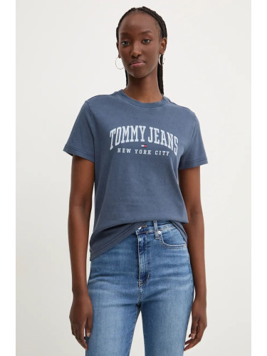 Памучна тениска Tommy Jeans в тъмносиньо DW0DW19826