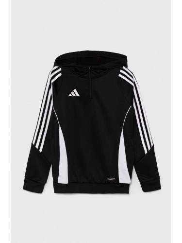 Детски суичър adidas Performance TIRO24 TRHOODY в черно с качулка с апликация IJ9960