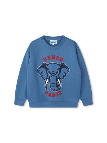 Детски суичър Kenzo Kids в синьо с принт K60769