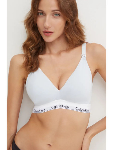 Сутиен за кърмене Calvin Klein Underwear в синьо с изчистен дизайн 000QF6614E