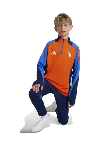 Детска блуза с дълги ръкави adidas Performance JUVE TR TOPY в оранжево с десен IS5817