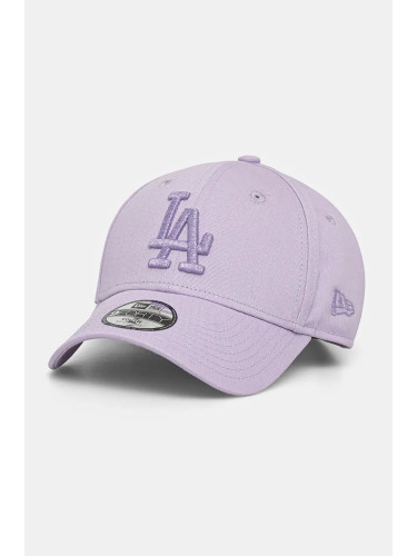 Шапка с козирка New Era LOS ANGELES DODGERS в лилаво с изчистен дизайн 60565590