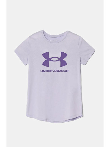 Детска тениска Under Armour в лилаво